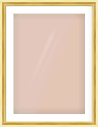 Gold Cushion Frame for 50 × 70cm artwork, with Smooth White Single Mount