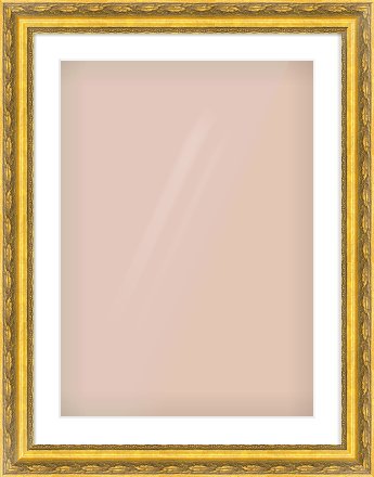 Gold Spoon Frame for 50 × 70cm artwork, with Smooth White Single Mount