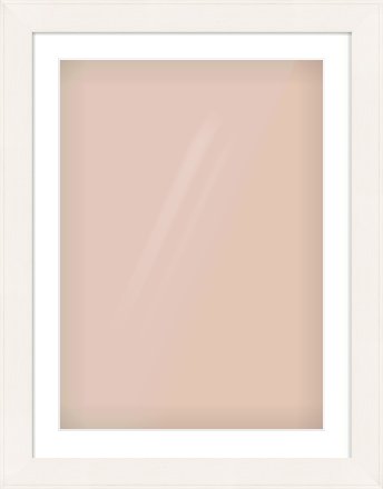 Ivory Flat Frame for 50 × 70cm artwork, with Smooth White Single Mount