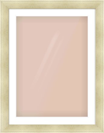 Silver Flat Frame for 50 × 70cm artwork, with Smooth White Single Mount