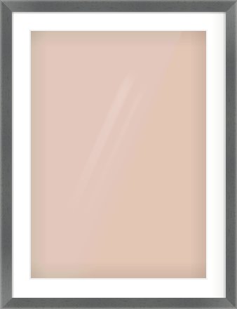 Dark Grey Flat Frame for 50 × 70cm artwork, with Smooth White Single Mount