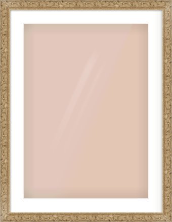 Light Brown Decorative Frame for 50 × 70cm artwork, with Smooth White Single Mount