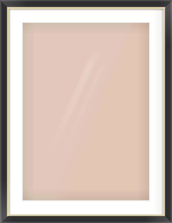 Black/Gold Flat Frame for 50 × 70cm artwork, with Smooth White Single Mount