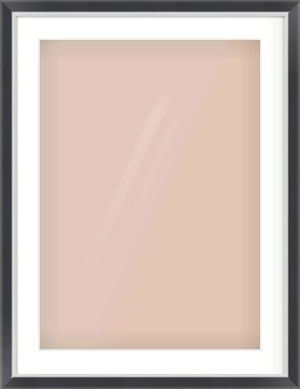 Black/Silver Flat Frame for 50 × 70cm artwork, with Smooth White Single Mount
