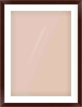 Brown Flat Frame for 50 × 70cm artwork, with Smooth White Single Mount