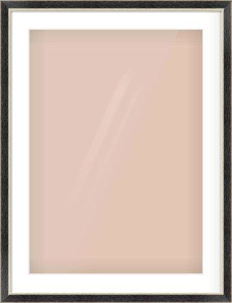 Black & Champagne Silver Reverse Frame for 50 × 70cm artwork, with Smooth White Single Mount