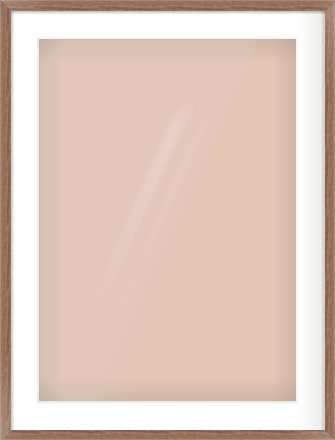 Walnut Flat Frame for 50 × 70cm artwork, with Smooth White Single Mount