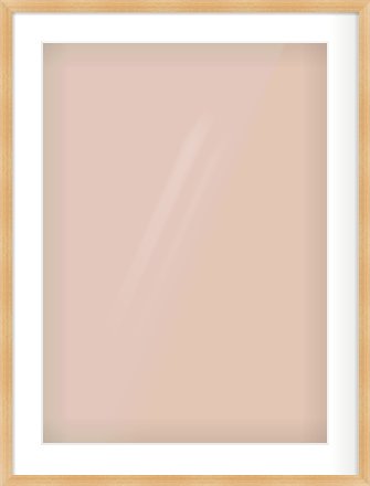Oak Veneer Flat Frame for 50 × 70cm artwork, with Smooth White Single Mount