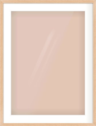 Light Oak Veneer Flat Frame for 50 × 70cm artwork, with Smooth White Single Mount