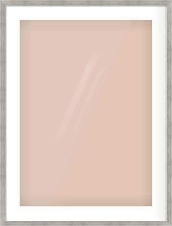 Grey Wood Grain Flat Frame for 50 × 70cm artwork, with Smooth White Single Mount