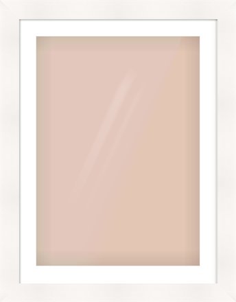 White Beveled Frame for 50 × 70cm artwork, with Smooth White Single Mount