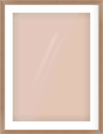 Walnut Flat Frame for 50 × 70cm artwork, with Smooth White Single Mount