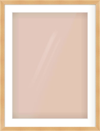 Oak Veneer Flat Frame for 50 × 70cm artwork, with Smooth White Single Mount