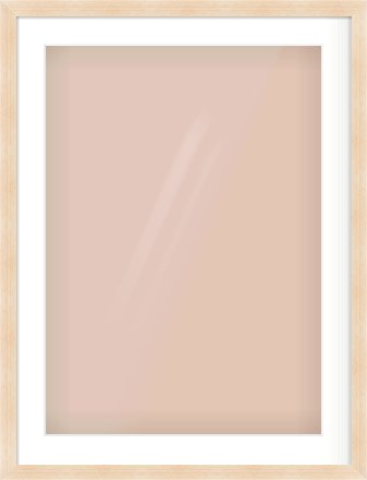 Light Oak Veneer Flat Frame for 50 × 70cm artwork, with Smooth White Single Mount