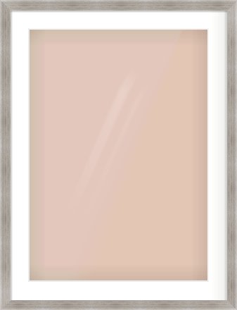 Grey Flat Frame for 50 × 70cm artwork, with Smooth White Single Mount