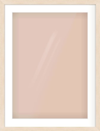 Natural Wood Flat Frame for 50 × 70cm artwork, with Smooth White Single Mount