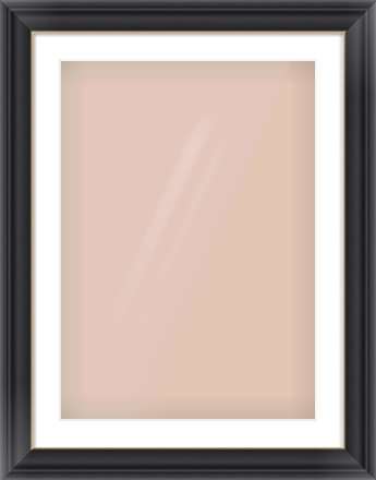 Black/Gold Scoop Frame for 50 × 70cm artwork, with Smooth White Single Mount