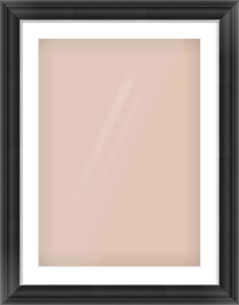Black/Silver Scoop Frame for 50 × 70cm artwork, with Smooth White Single Mount