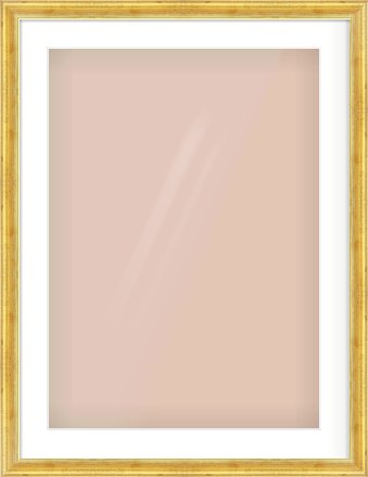 Gold Reverse Frame for 50 × 70cm artwork, with Smooth White Single Mount