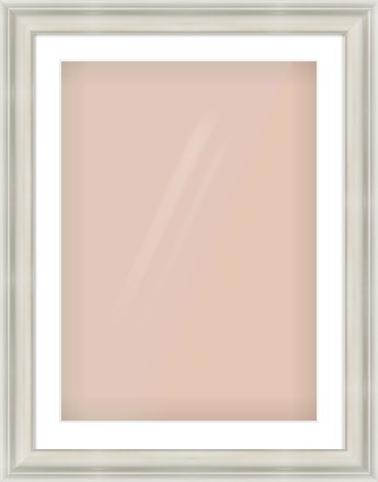 Silver Scoop Frame for 50 × 70cm artwork, with Smooth White Single Mount