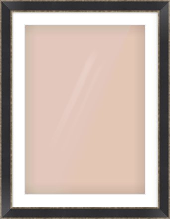 Black & Champagne Silver Bevel Frame for 50 × 70cm artwork, with Smooth White Single Mount