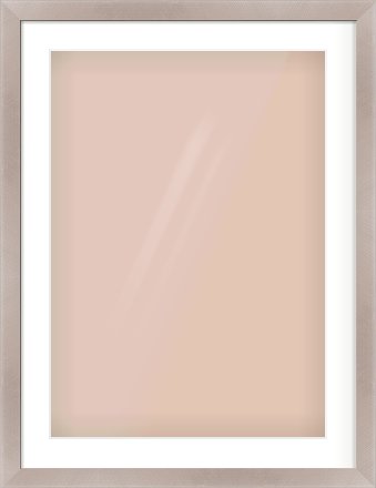 Brushed Silver & Black Sided Flat Frame for 50 × 70cm artwork, with Smooth White Single Mount