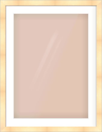Gold Face, Black Sides Flat Frame for 50 × 70cm artwork, with Smooth White Single Mount