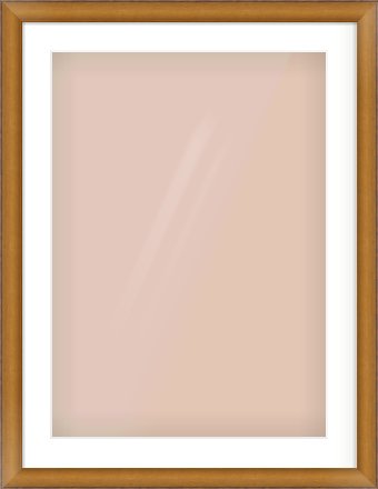 Bronze Cushion Frame for 50 × 70cm artwork, with Smooth White Single Mount