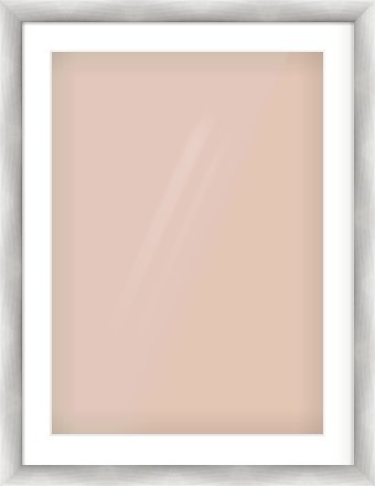 Silver Cushion Frame for 50 × 70cm artwork, with Smooth White Single Mount