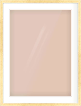 Brushed Gold with Black Sides Flat Frame for 50 × 70cm artwork, with Smooth White Single Mount