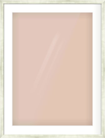 Champagne Flat Frame for 50 × 70cm artwork, with Smooth White Single Mount
