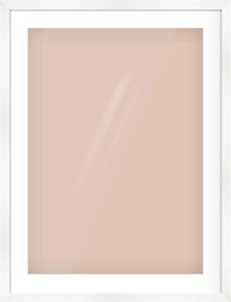 White Stain Flat Frame for 50 × 70cm artwork, with Smooth White Single Mount
