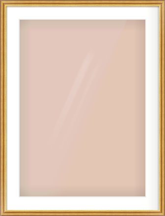 Gold Reverse Frame for 50 × 70cm artwork, with Smooth White Single Mount