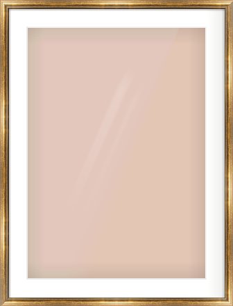 Gold Cushion Frame for 50 × 70cm artwork, with Smooth White Single Mount