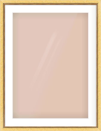 Gold Leaf Flat Frame for 50 × 70cm artwork, with Smooth White Single Mount