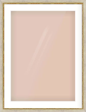 Silver Foil Flat Frame for 50 × 70cm artwork, with Smooth White Single Mount