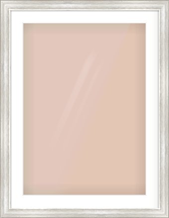 Silver Scoop Frame for 50 × 70cm artwork, with Smooth White Single Mount