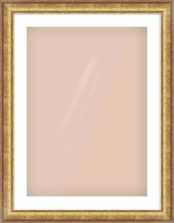 Gold Dome Frame for 50 × 70cm artwork, with Smooth White Single Mount