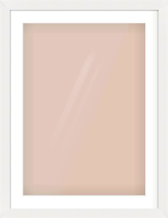 White Flat Frame for 50 × 70cm artwork, with Smooth White Single Mount