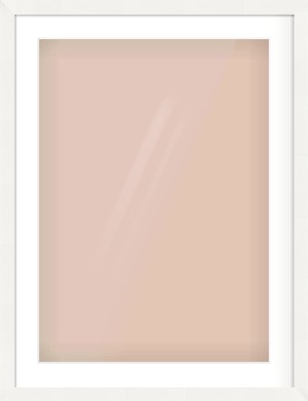 White Flat Frame for 50 × 70cm artwork, with Smooth White Single Mount