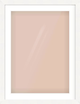 White Flat Frame for 50 × 70cm artwork, with Smooth White Single Mount