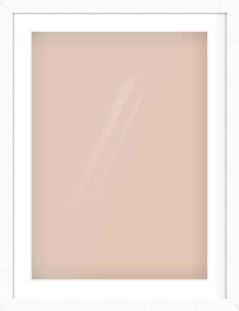White Bevel Frame for 50 × 70cm artwork, with Smooth White Single Mount