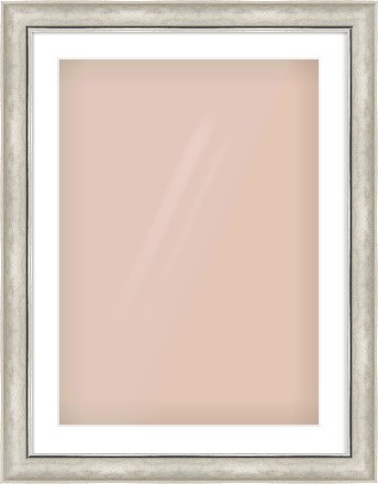 Silver Scoop Frame for 50 × 70cm artwork, with Smooth White Single Mount