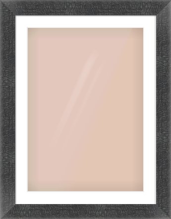 Carbon Flat Frame for 50 × 70cm artwork, with Smooth White Single Mount