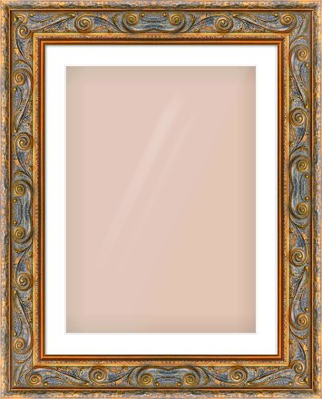 Gold Spoon Frame for 50 × 70cm artwork, with Smooth White Single Mount