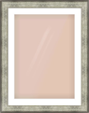 Silver Flat Frame for 50 × 70cm artwork, with Smooth White Single Mount