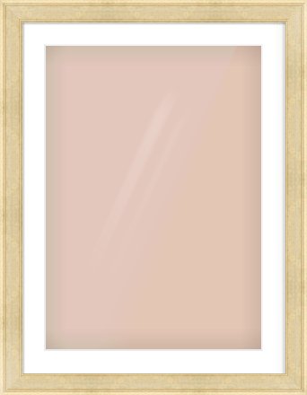 Gold Flat Frame for 50 × 70cm artwork, with Smooth White Single Mount