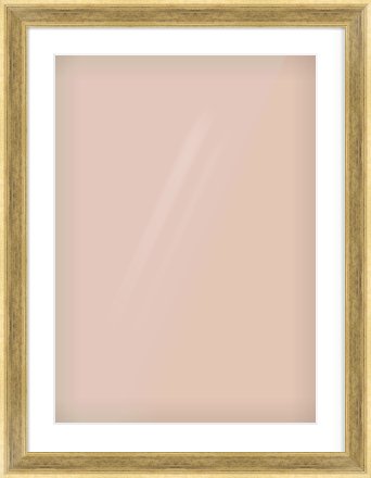 Gold Flat Frame for 50 × 70cm artwork, with Smooth White Single Mount