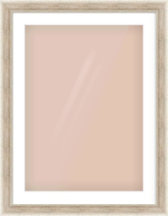 Silver Flat Frame for 50 × 70cm artwork, with Smooth White Single Mount