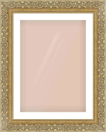 Gold Reverse Frame for 50 × 70cm artwork, with Smooth White Single Mount